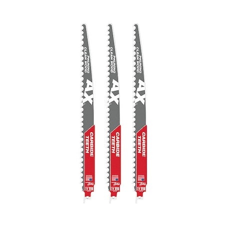 12 in. 3 TPI SAWZALL THE AX w/ CARBIDE TEETH Reciprocating Saw Blade for Pruning & Clean Wood (3 pk)
