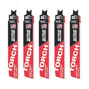 6 in. 8 TPI SAWZALL THE TORCH w/ NITRUS CARBIDE Reciprocating Saw Blade, Cast Iron & Metal, 5 PK