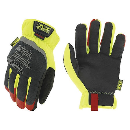 Hi-Viz FastFit(R) D4-360 Hi-Vis Cut Resistant Gloves, Synthetic Leather Palm, 10
