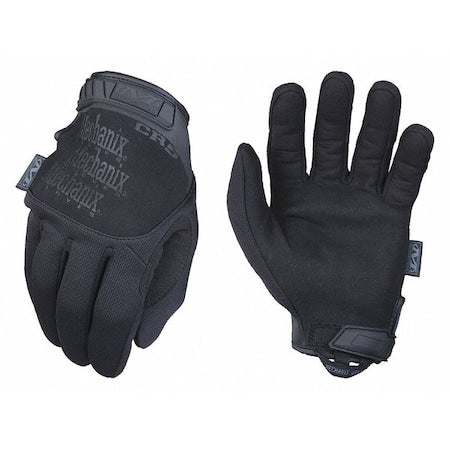 Tactical Glove, Synthetic Leather Palm, 8" Length, Rubberized Safety Cuff, Full Finger, Black