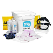Spill Kit, 4 gal Volume Absorbed per Kit, 8 gal Capacity, Bucket, White