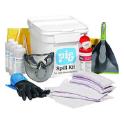 Spill Kit, 4 gal Volume Absorbed per Kit, 12 gal Capacity, Bucket, White, 22