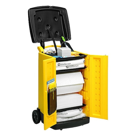 Spill Kit, 43 gal Volume Absorbed per Kit, Not Applicable Capacity, Cart, Yellow, 1