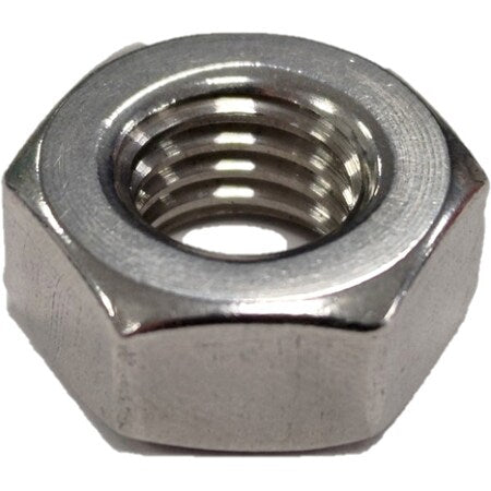 Hex Nut, 7/16"-14, 18-8 Stainless Steel, Not Graded, Plain, 3/8 in Ht, 25 PK