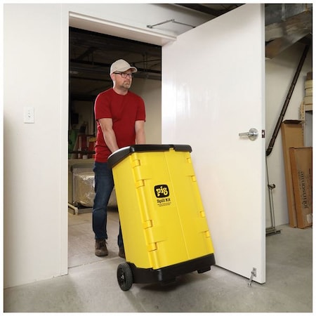 Empty Spill Caddy, 20 gal Volume Absorbed per Kit, Cart, Yellow