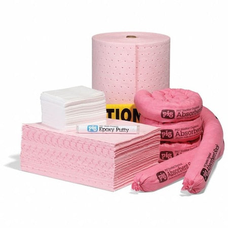 Spill Kit Refill, 20 gal Volume Absorbed per Kit, 20 gal Capacity, Box