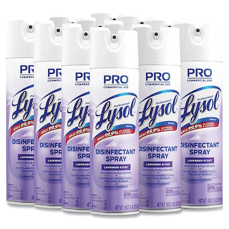 Disinfectant Spray, Aerosol Spray Can, Lavender, 12 PK
