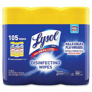 Disinfecting Wipes, 1-Ply, 7 x 7.25, Lemon and Lime Blossom, White, 35 Wipes/Canister, PK12