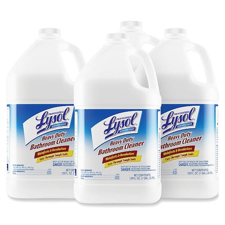 Disinfectant Heavy-Duty Bathroom Cleaner Concentrate, Fresh Lime, 1 gal Bottle, PK4
