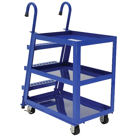 Steel Stock Picking Ladder Cart 1000 lb. Capacity, 39-3/4"L x 21-7/8"W x 50-1/8"H