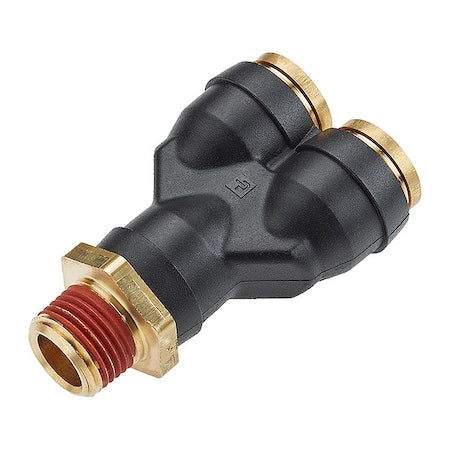 Wye,Brass,Push-Fit1/8",1/4",MNPT1/4"