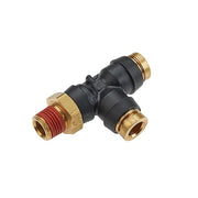 Tee, Push-Fit 1/4", 1/4", MNPT 3/8"