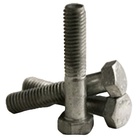 Grade A307, 9/16-12" Hex Head Cap Screw, Hot Dipped Galvanized Steel, 1 in L, 100 PK