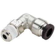 90 Degree Elbow Swivel, 1/2 in Push-to-Connect x 1/2 in MNPTF, 1 in L, Nickel Plated Brass, 300psi