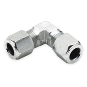 9/16-18" x 3/8" Compression x Male SS Union Elbow