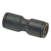 Push-Fit Union Fitting, 10mm Tube Size, Fiberglass-Reinforced Nylon, Black, 10 PK