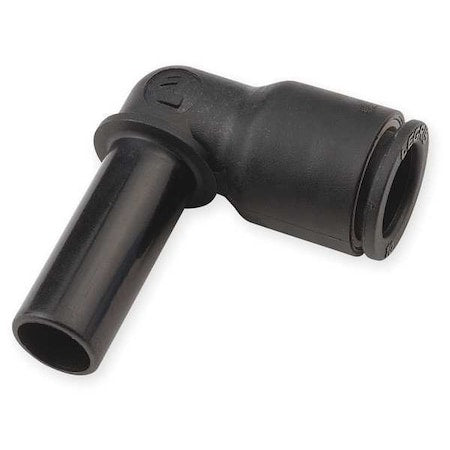 Push-Fit Elbow Fitting, 1/4 in Tube Size, Fiberglass-Reinforced Nylon, Black, 10 PK
