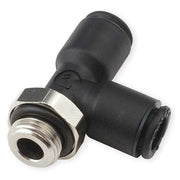 Push-Fit Tee Fitting, 6mm Tube Size, Fiberglass-Reinforced Nylon, Black, 10 PK