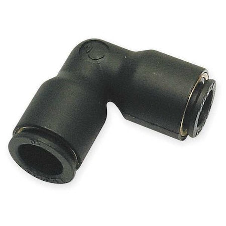 Push-Fit Elbow Fitting, 12mm Tube Size, Fiberglass-Reinforced Nylon, Black, 10 PK