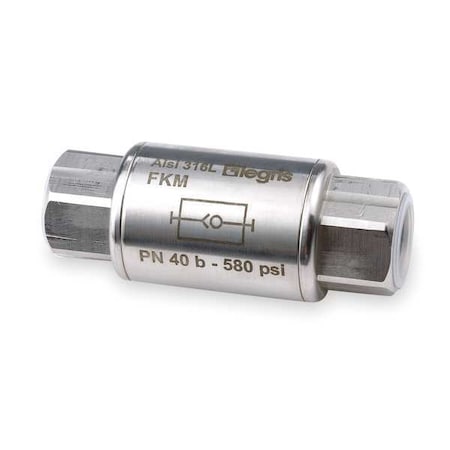 1/2" FNPT Stainless Steel Spring Check Valve PK2