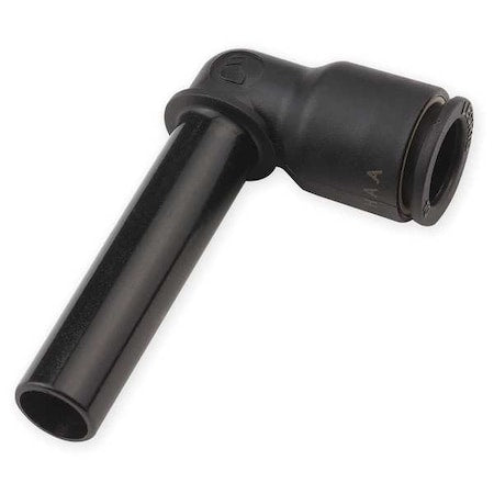 Push-Fit Elbow Fitting, 5/32 in or 4mm Tube Size, Fiberglass-Reinforced Nylon, Black, 10 PK