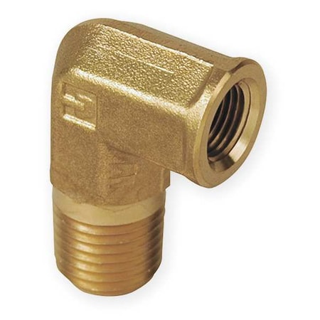 90 Degrees Reducing Street Elbow Brass Pipe Fitting, 1/4 in Male NPT X 1/8 in Female NPT