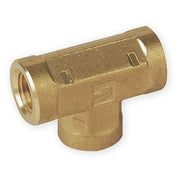 Tee Brass Pipe Fitting, 1/4 in Female NPT X 1/4 in Female NPT