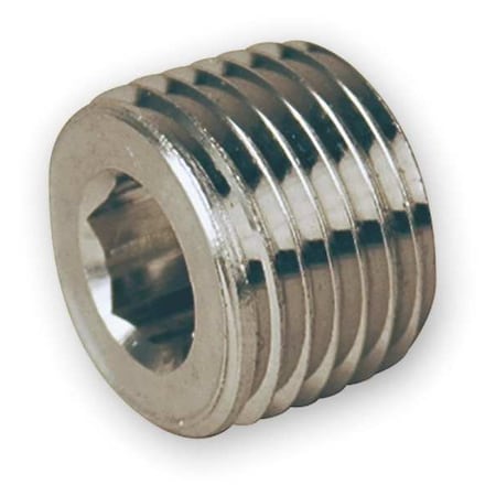 1/8" MNPT 316 SS Hollow Hex Plug