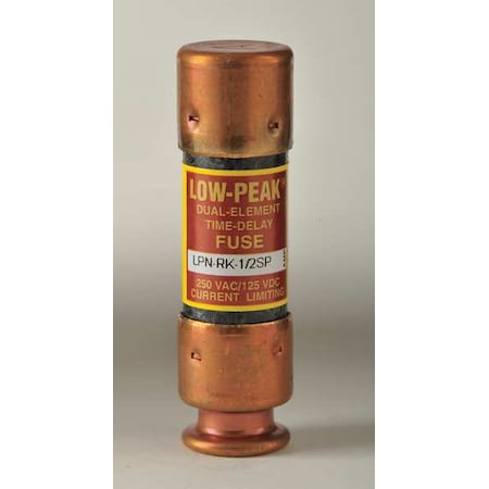 UL Class Fuse, RK1 Class, Time-Delay, 0.50A, 250V AC, Non-Indicating