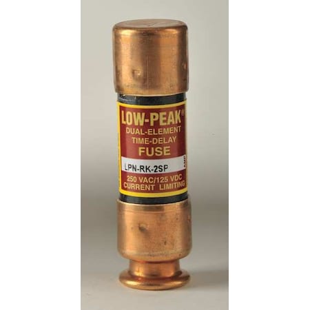 UL Class Fuse, RK1 Class, Time-Delay, 2A, 250V AC, Non-Indicating