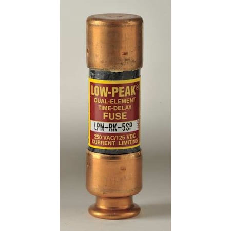 UL Class Fuse, RK1 Class, Time-Delay, 5A, 250V AC, Non-Indicating