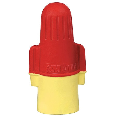 Twist-On Wire Connector, 8 AWG Max, Red, Yellow, Plastic Insulation, 600 V, 500 PK