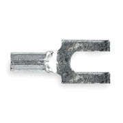 Fork Terminal, #8 Stud Size, 18 AWG, 600 V, Bare Insulated, Red, Crimp Termination Only, 100 PK