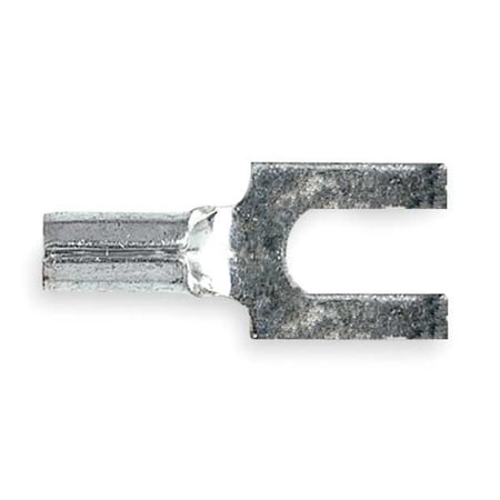 Fork Terminal, #8 Stud Size, 18 AWG, 600 V, Bare Insulated, Red, Crimp Termination Only, 100 PK