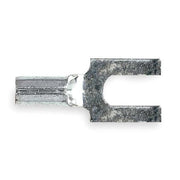 Fork Terminal, #10 Stud Size, 14 AWG, 600 V, Bare Insulated, Blue, Crimp Termination Only, 100 PK