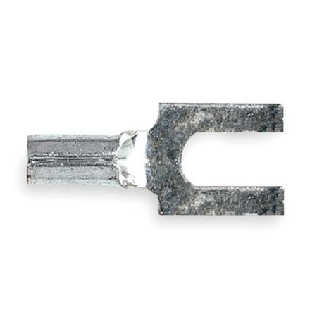Fork Terminal, #10 Stud Size, 14 AWG, 600 V, Bare Insulated, Blue, Crimp Termination Only, 100 PK