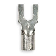 Fork Terminal, #10 Stud Size, 10 AWG, 600 V, Bare Insulated, Yellow, Crimp Termination Only, 50 PK