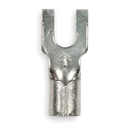 Fork Terminal, #10 Stud Size, 10 AWG, 600 V, Bare Insulated, Yellow, Crimp Termination Only, 50 PK