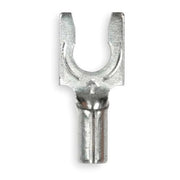 Fork Terminal, #10 Stud Size, 10 AWG, 600 V, Bare Insulated, Bare, Crimp Termination Only, 50 PK