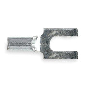 Fork Terminal, #8 Stud Size, 14 AWG, 600 V, Bare Insulated, Blue, Crimp Termination Only, 100 PK