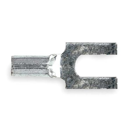 Fork Terminal, #8 Stud Size, 14 AWG, 600 V, Bare Insulated, Blue, Crimp Termination Only, 100 PK