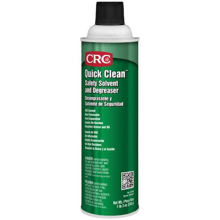 Quick Clean Safety Solvent and Degreaser, 20 oz Aerosol Spray, Ready To Use, Solvent Based, K1