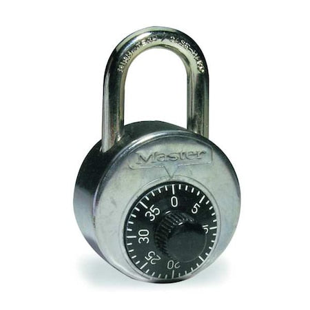 Combination Padlock, Center, Black/Silver