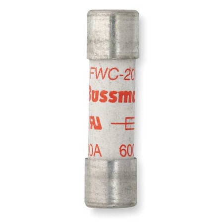 Semiconductor Fuse, FWC-A10F Series, 20A, Fast-Acting, 600V AC, Cylindrical