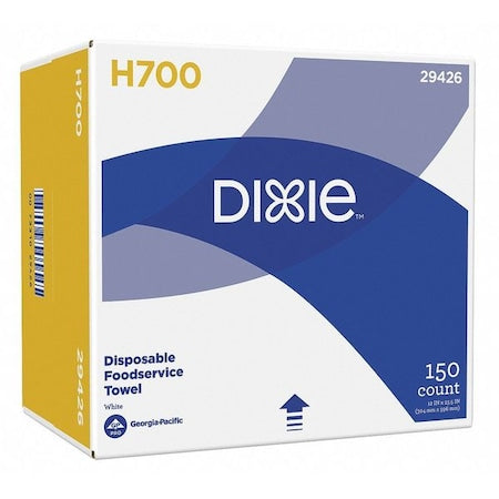 Disposable Towels Hydroentangled Fiber 12" x 24", White, 150 Sheets/PK