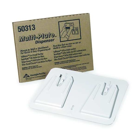 Multi-Plate 8"H x 10-3/4"W, Wipe Dispenser, White