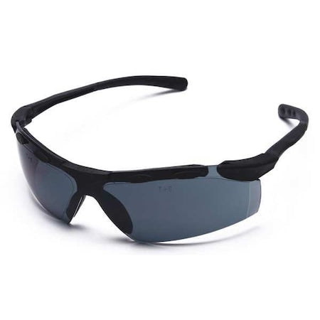 Enticer, Safety Glasses, Anti-Scratch, Gray Lens, Black Frame, Frameless