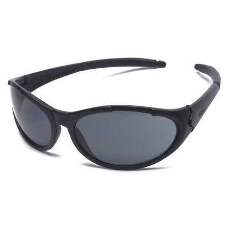 Freeze II, Safety Glasses, Anti-Scratch, Gray Lens, Black Frame, Full-Frame