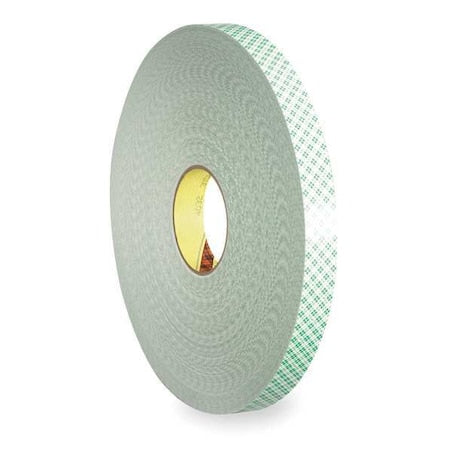Double-Sided Foam Tape, 1 in W, 18 yd L, 1/4 in, Polyurethane Foam, Double-Sided, 9 PK