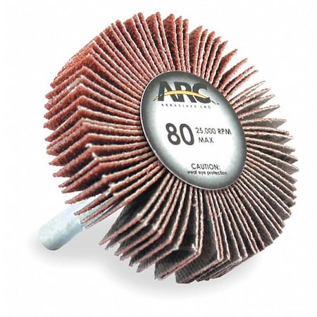 Flap Wheel,AO,2x1/2x1/4 In Shank,80G